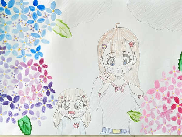 梅雨の花✿紫陽花(あじさい)を描こう (17)