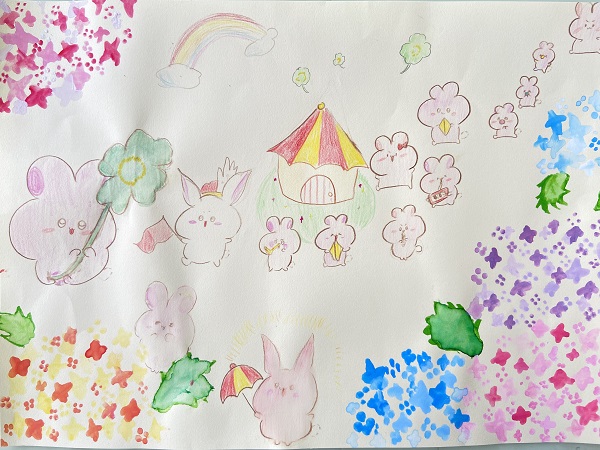 梅雨の花✿紫陽花(あじさい)を描こう (18)