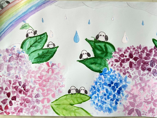 梅雨の花✿紫陽花(あじさい)を描こう (19)