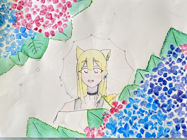梅雨の花✿紫陽花(あじさい)を描こう (28)