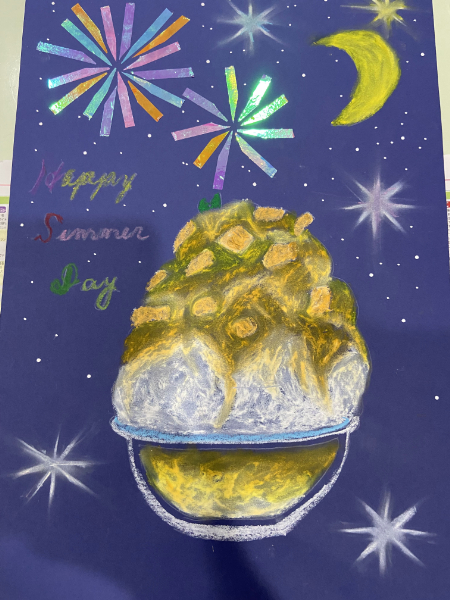 シロップたっぷりのふわふわかき氷を描こう (11)