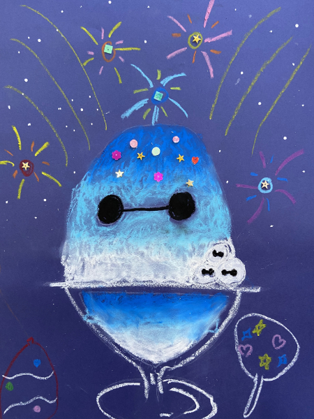 シロップたっぷりのふわふわかき氷を描こう (12)