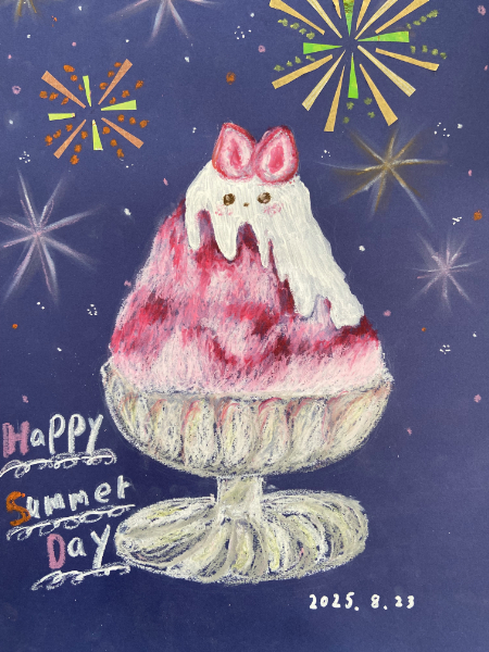 シロップたっぷりのふわふわかき氷を描こう (15)