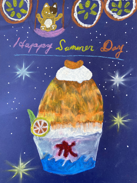 シロップたっぷりのふわふわかき氷を描こう (19)