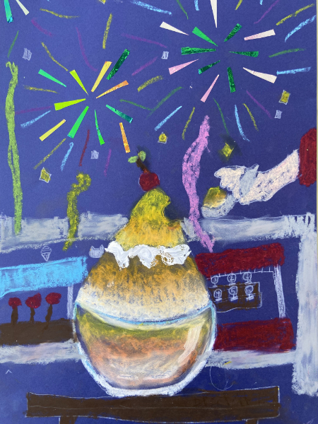 シロップたっぷりのふわふわかき氷を描こう (22)