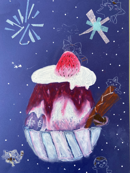 シロップたっぷりのふわふわかき氷を描こう (23)