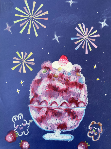 シロップたっぷりのふわふわかき氷を描こう (25)