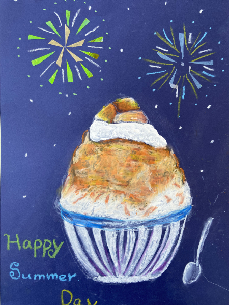 シロップたっぷりのふわふわかき氷を描こう (26)