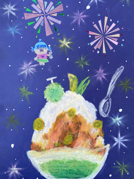 シロップたっぷりのふわふわかき氷を描こう (28)