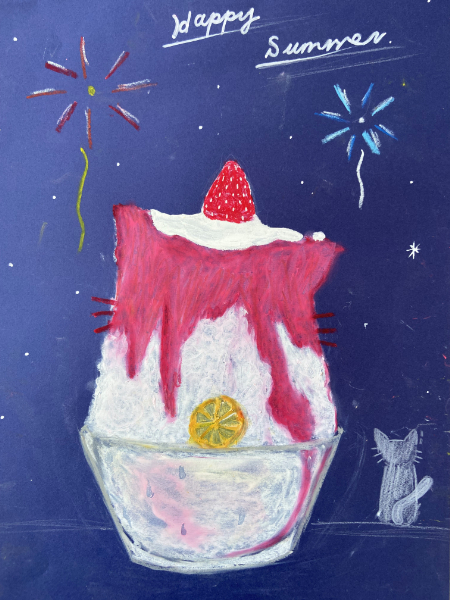 シロップたっぷりのふわふわかき氷を描こう (29)