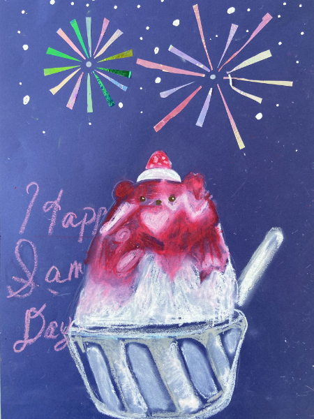 シロップたっぷりのふわふわかき氷を描こう (34)