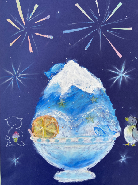 シロップたっぷりのふわふわかき氷を描こう (35)