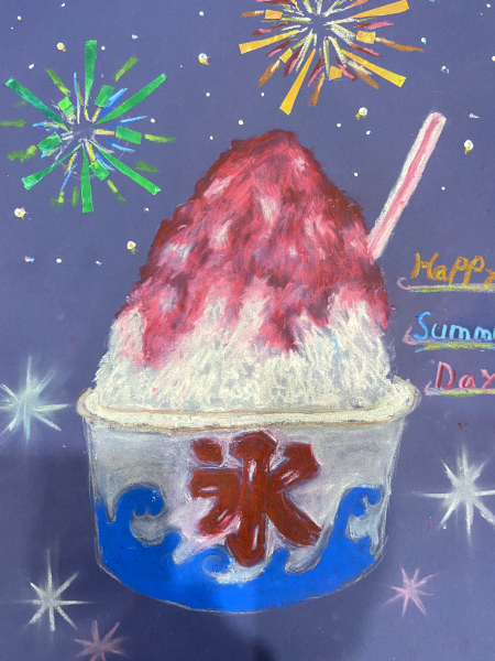 シロップたっぷりのふわふわかき氷を描こう (7)