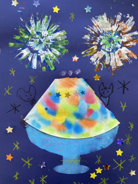 シロップたっぷりのふわふわかき氷を描こう (8)