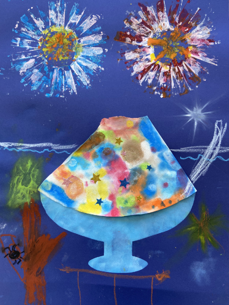 シロップたっぷりのふわふわかき氷を描こう (10)